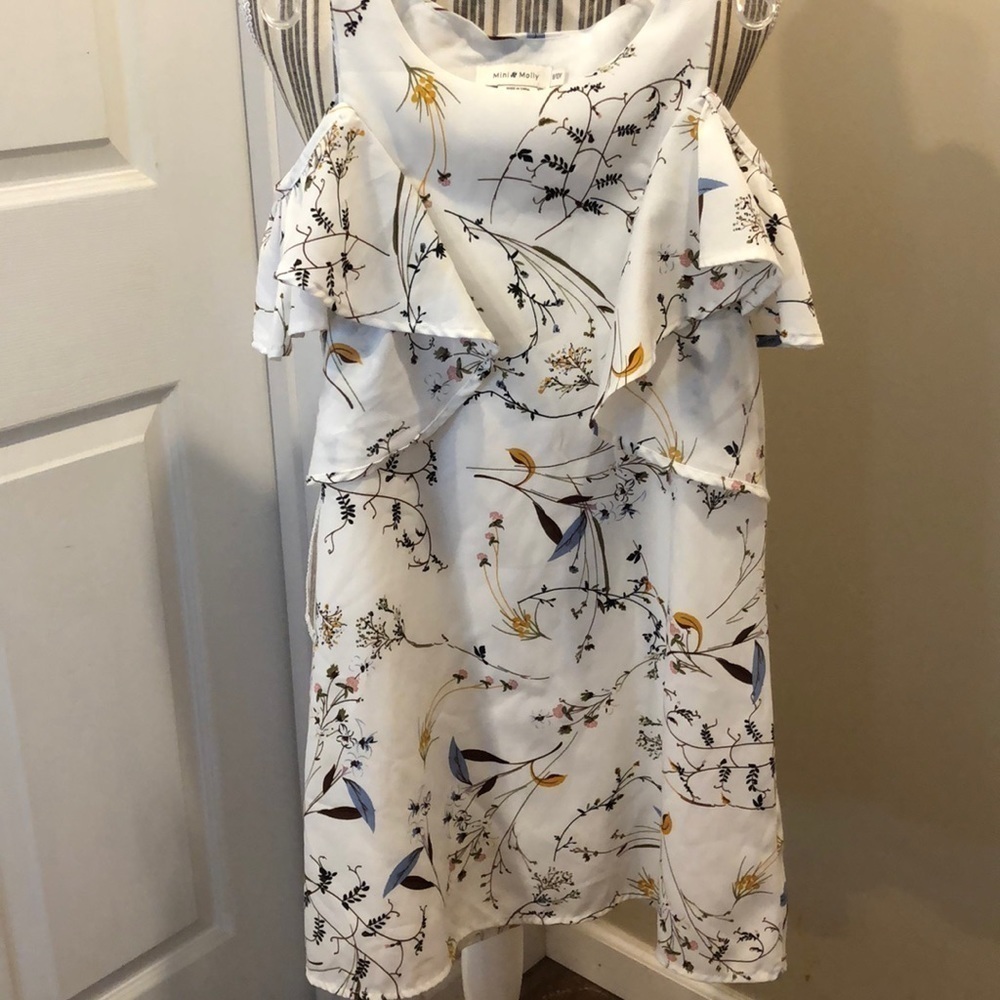 Mini Molly Floral Cold Shoulder Dress Size 8/10 year